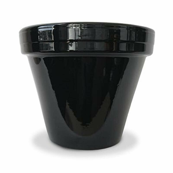 Balcony Beyond 4.5 x 3.75 in. Powder Coated Ceramic Standard Planter, Black, 16PK BA3254495